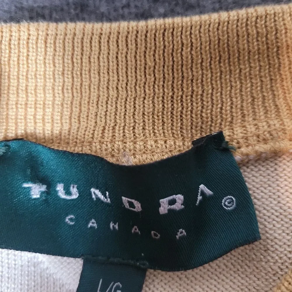 Tundra Canada Sweater Mens Size L 3D Pattern Multicolor Coogi Style Pullover - Picture 5 of 10